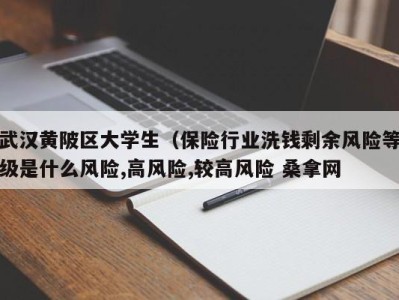 杭州武汉黄陂区大学生（保险行业洗钱剩余风险等级是什么风险,高风险,较高风险 桑拿网